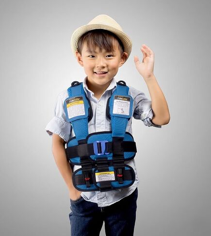 RideSafer Travel Vest Gen 6 - Small (26.5-50 lbs) - Blue - Lightweight Portable Child Safety Car Seat for Travel, Rental Cars, Rideshares in Kuwait
