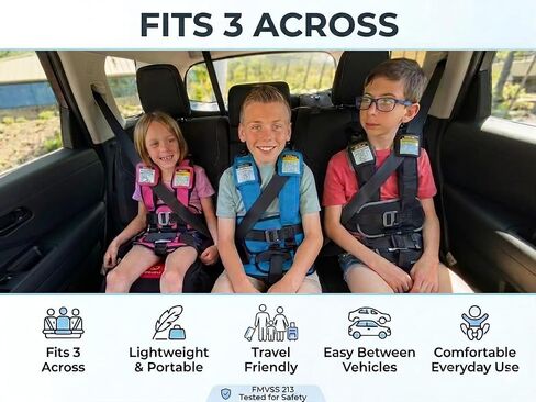 RideSafer Travel Vest Gen 6 - Small (26.5-50 lbs) - Blue - Lightweight Portable Child Safety Car Seat for Travel, Rental Cars, Rideshares in Kuwait