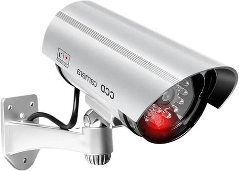1PC Dummy Security Camera Watreproof Indoor Outdoor Fake CCTV Surveillance System, Red Flashing LED Lights, No Wiring Required(CG03-Black) in Kuwait
