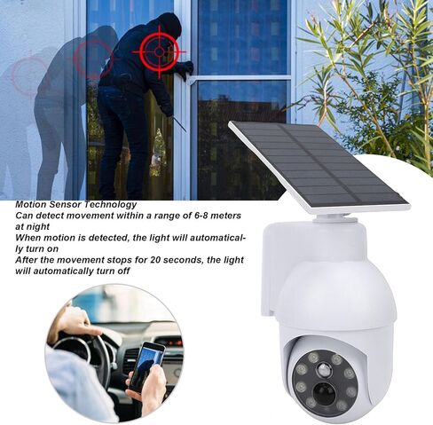 banapoy Solar Motion Light Outdoor, 540LM IP64 Water Proof Simulated Cameras with Motion Sensor, Floodlight Fake Security Camera with LED Spotlights, Dummy Camera for Yard in Kuwait