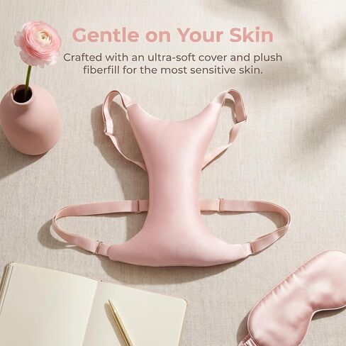 Breast Pillow Anatomically Contoured Wrinkle-Reducing Breast Pillow Skin-Friendly Sleeping Accessory for Nursing Moms Women in Kuwait
