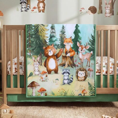 Peryiter 3 Pcs Watercolor Dragon Crib Sheet Set Baby Crib Bedding Set Includes 52"x28" Fitted Sheet, Quilt, Bed Skirt for Newborn Boy Girl Cute Nursery Newborn Sheets Decor in Kuwait