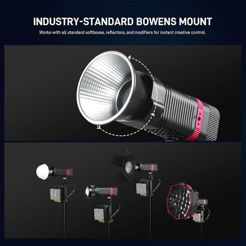 GVM PL60C RGB COB LED Video Light, 60W Portable Photography Studio Light, 2700K-6800K Full Color Output, CRI97+, App Control, 16 FX Effects for Photography, YouTube, Filmmaking & Content Creation in Kuwait