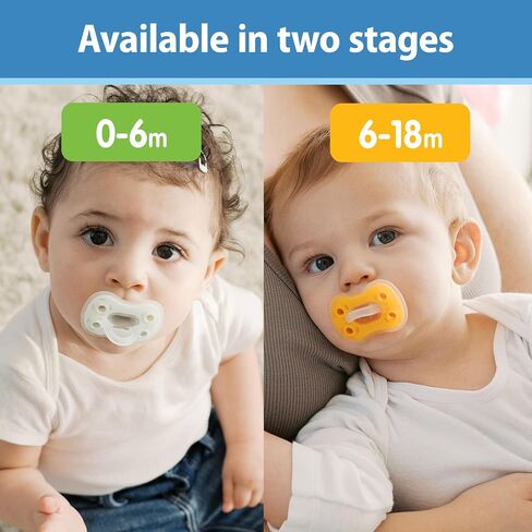 Dr. Brown's Advantage One-Piece Silicone Baby Pacifier, Fully Symmetrical Soother, Ecru/Gray/Green, 0-6M, BPA-Free, 4-Pack in Kuwait