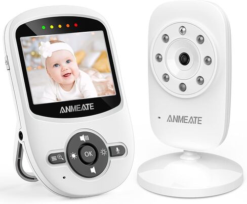 ANMEATE Video Baby Monitor with Digital Camera | Digital 2.4Ghz Wireless Video Monitor with Temperature Monitor, 960ft Range, 2-Way Talk, Night Vision, High Capacity Battery in Kuwait