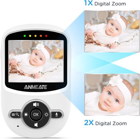 ANMEATE Video Baby Monitor with Digital Camera | Digital 2.4Ghz Wireless Video Monitor with Temperature Monitor, 960ft Range, 2-Way Talk, Night Vision, High Capacity Battery in Kuwait