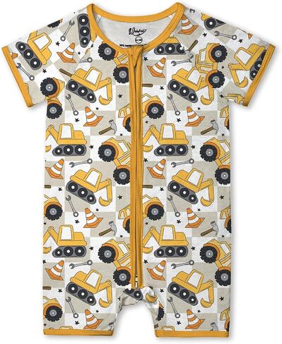 Weiwei Bamboo Viscose Baby Pajamas Boys Girls, 2-Way Zipper Romper, Short Sleeve, YKK, Preemie & Newborn Sleepers 0-24 Months in Kuwait