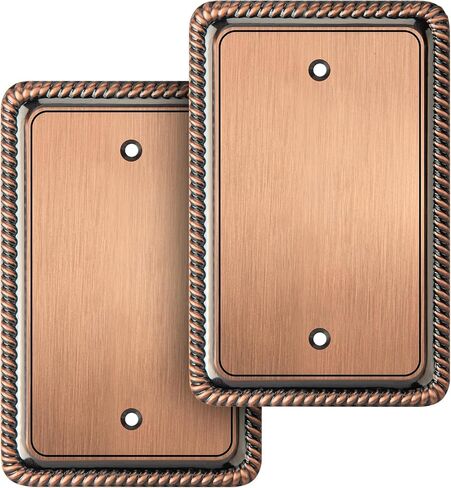 Rope Edge Decorative Wall Plate Switch Plate Outlet Cover (Single Toggle, 2 Pack, Antique Brass) in Kuwait