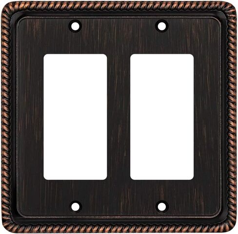 Rope Edge Decorative Wall Plate Switch Plate Outlet Cover (Single Toggle, 2 Pack, Antique Brass) in Kuwait