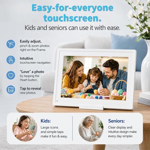10 inch Digital Calendar Digital Picture Frame Electronic Calendar – Interactive Smart Family Planner, No Subscription, Chore Chart, Meal Planner, Star Reward, Sync Cal Via App, Gift for Mom Dad in Kuwait