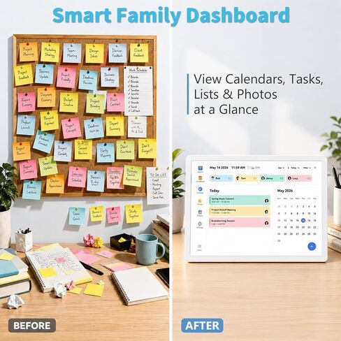 10 inch Digital Calendar Digital Picture Frame Electronic Calendar – Interactive Smart Family Planner, No Subscription, Chore Chart, Meal Planner, Star Reward, Sync Cal Via App, Gift for Mom Dad in Kuwait