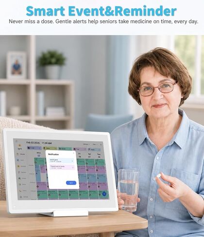 10 inch Digital Calendar Digital Picture Frame Electronic Calendar – Interactive Smart Family Planner, No Subscription, Chore Chart, Meal Planner, Star Reward, Sync Cal Via App, Gift for Mom Dad in Kuwait
