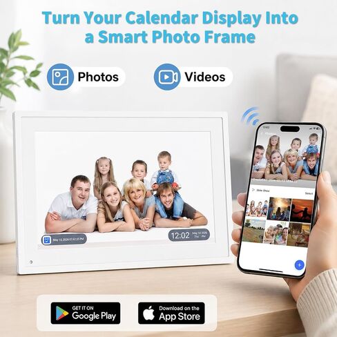 10 inch Digital Calendar Digital Picture Frame Electronic Calendar – Interactive Smart Family Planner, No Subscription, Chore Chart, Meal Planner, Star Reward, Sync Cal Via App, Gift for Mom Dad in Kuwait
