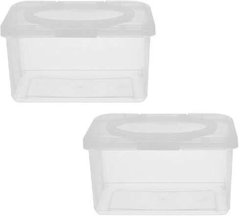 ORFOFE Wipes Box and Refillable Wipes Dispenser with Lid Pp Plastic Dustproof Container for Bathroom and Diaper Bag 2pcs in Kuwait