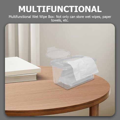 ORFOFE Wipes Box and Refillable Wipes Dispenser with Lid Pp Plastic Dustproof Container for Bathroom and Diaper Bag 2pcs in Kuwait