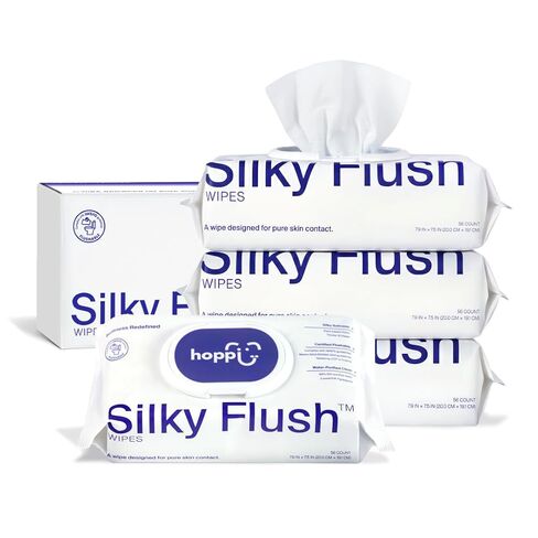 Hoppi Flushable Wipes for Toddlers, 224 Count | 99% Water Formula, Fragrance-Free, Plant-Based Fibers, Sewer and Septic Safe Wipes for Potty Training, Daycare and Travel in Kuwait