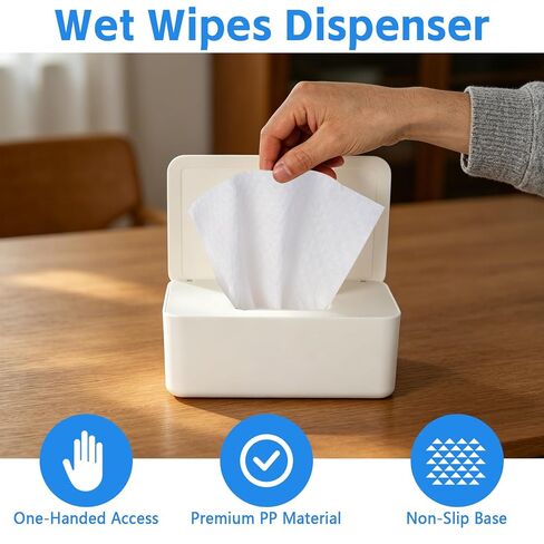 3 PCS Wipes Dispenser Compatible with Cottonelle Refill Pack, Flushable Wet Wipes Container with Sealing Lid, Non-Slip Wipe Holder Keeps Wipes Fresh, Refillable Case for Home & Travel in Kuwait