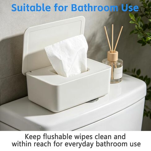 3 PCS Wipes Dispenser Compatible with Cottonelle Refill Pack, Flushable Wet Wipes Container with Sealing Lid, Non-Slip Wipe Holder Keeps Wipes Fresh, Refillable Case for Home & Travel in Kuwait