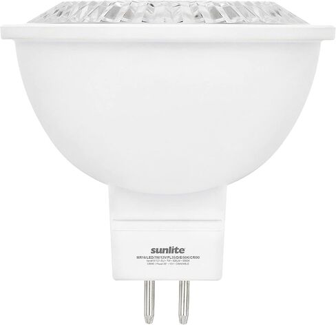 Sunlite LED MR16 Reflector Spotlight Bulb, 7 Watts (50W Equivalent) 12V, 500 Lumens, 90 CRI, GU5.3 Bi-Pin Base, Dimmable, Title-20 Compliant, UL Listed, 2700K Soft White, 6 Pack in Kuwait
