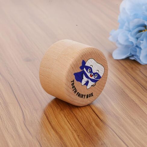 Tooth Storage Box Tooth Fairy Box Wooden Lost Teeth Holder Dropped Teeth Container Keepsake Case for Boys Girls Stores First Lost Teeth Birthday in Kuwait