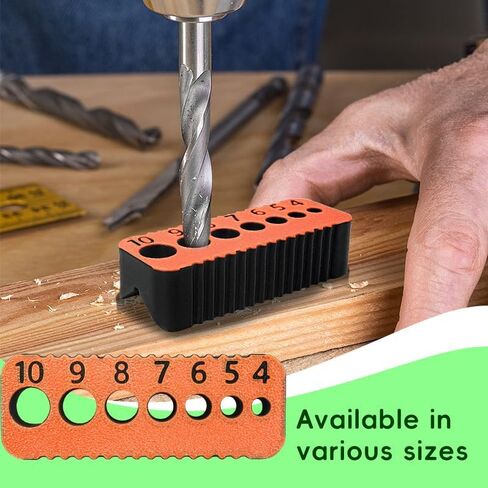 Drill Guide for 4-10mm Bits, Precision Drill Guide Block with Scale, Portable Drilling Locator for Wood Drywall, Straight Hole Drilling Tool (orange and black) in Kuwait