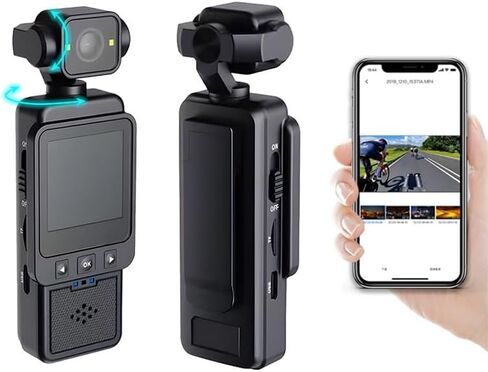 Tangxi 1080P Body Camera with Audio and Video Recording, 360 Rotatable Lens, Portable Body Worn Cam with Color LCD Screen & Back Clip in Kuwait