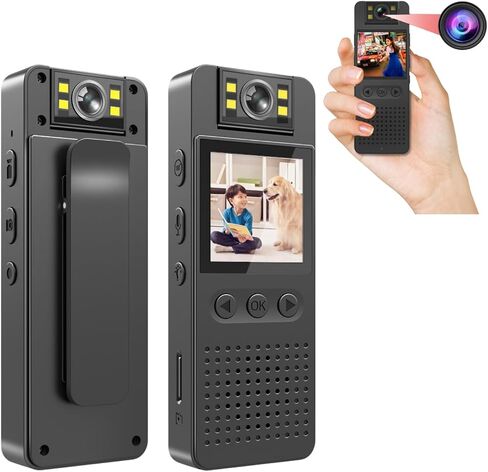 Bewinner Mini Body Camera 1080P HD, Portable Wearable Video Recorder with Night Vision, 180° Rotatable Lens Pocket Video Camera for Walking Riding Outdoor Home, Bewinner8IO91N6B0Z in Kuwait