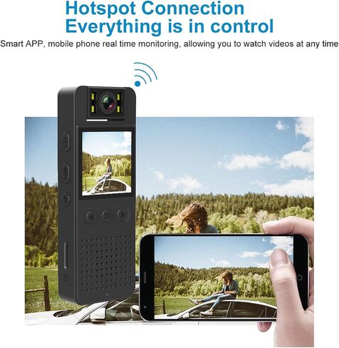 Bewinner Mini Body Camera 1080P HD, Portable Wearable Video Recorder with Night Vision, 180° Rotatable Lens Pocket Video Camera for Walking Riding Outdoor Home, Bewinner8IO91N6B0Z in Kuwait