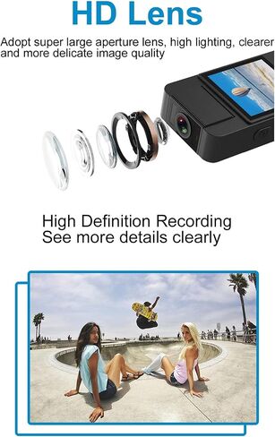 Bewinner Mini Body Camera 1080P HD, Portable Wearable Video Recorder with Night Vision, 180° Rotatable Lens Pocket Video Camera for Walking Riding Outdoor Home, Bewinner8IO91N6B0Z in Kuwait