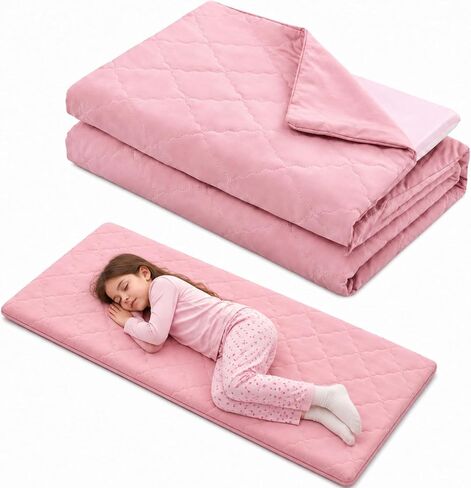 Mindsoft Pink Nap Mat Cover Quilted for Sheet Girls Boys Soft Microfiber Cot Sheet, Fits 45" x 19" Mattress for Toddler Daycare Preschool Kindergarten in Kuwait