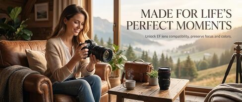 EF-EOS R AF Adapter for Canon EF/EF-S to EOS-R Cameras | Auto Focus, full electronic link, IS & EXIF support, CNC aluminum mount, zero image loss, fits Canon EOS R series in Kuwait