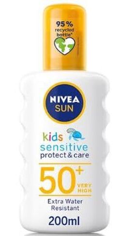 NIVEA Premium Gentle Kids Skin Sensitive Protect Care Spray Lotion 200 ml (Approx. 6.76 Fl Oz) – Lightweight, Fragrance‑Free Formula for Daily Use for Active Lifestyles and Outdoor Play in Kuwait