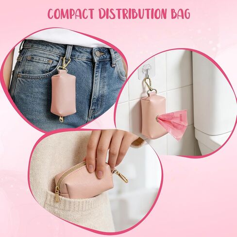 Portable Sanitary Napkin Disposal Bags Sakura Scented with Pink Bag Dispenser 0.5 Gallon Fits Tampons, Sanitary Napkins, Diapers 165 pcs in Kuwait
