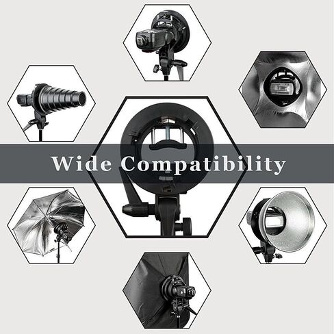 S Type Bracket Stable Bowens S Mount Holder for Speedlite Flash Snoot Softbox Photo Studio Plastic Umbrella Mount Bracket in Kuwait