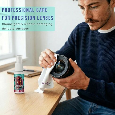 Glasses Cleaner Spray Refill – 16.9 OZ (500ml) Lens Cleaner Refill + Premium Microfiber Cloth 7 x 7 in (18 x 18 cm) | Eyeglass Cleaner Refill for Glasses, Camera Lens, Monitor & Screen Cleaner in Kuwait