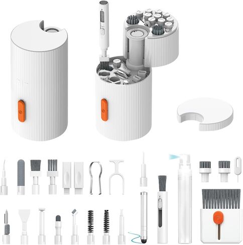 Multifunctional Electronic Cleaning Kit | Keyboard Brush,Screen Spray Wiper,USB Charging Port Repair Tools for Airpods,iPhone,Phone Stand,Card Slots Storage in Kuwait