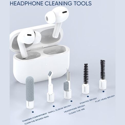 Multifunctional Electronic Cleaning Kit | Keyboard Brush,Screen Spray Wiper,USB Charging Port Repair Tools for Airpods,iPhone,Phone Stand,Card Slots Storage in Kuwait