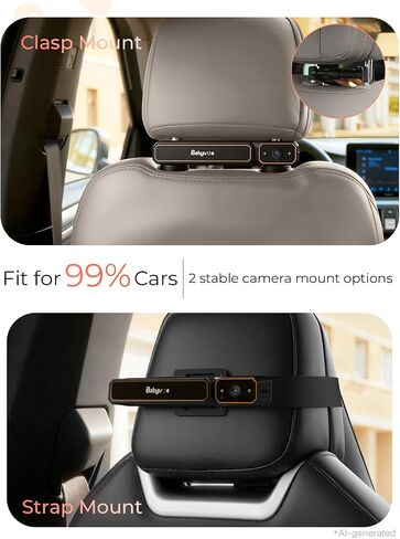 Babyvue BV6 Wireless Baby Car Camera, Baby Monitor with Suction Cup Mount | 1080P HD, 5.2" IPS Screen, Auto IR Night Vision, 3X Zoom, Easy Setup Car Seat Camera for Rear-Facing Baby Kids (Orange) in Kuwait