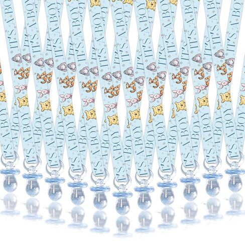 30 Sets Winnie Pacifier Necklaces for Baby Shower, It’s a Boy Baby Shower Favors, Blue Acrylic Pacifier with Blue-Ribbon Printed It’s a Boy, Pooh Pacifiers Necklace Gifts, Bear Party Decorations in Kuwait