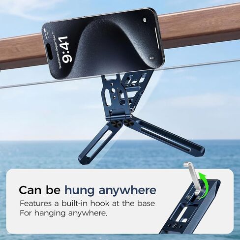 MagSafe Phone Tripod Stand Mount for iPhone 17 16 15 Pro Max | Premium aircraft-grade aluminum alloy foldable cell phone stand with extension mantis hook in Kuwait