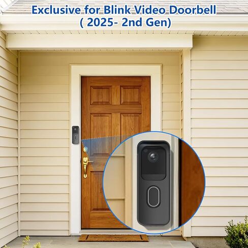 No Drill Doorbell Mount for Blink Video Doorbell 2025 Release, Anti-Theft Adhesive Mounting Bracket for Home Security Camera System, Full Cover Doorbell Holder for Apartment/Rental/Dorm/Office in Kuwait