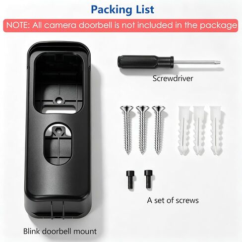 No Drill Doorbell Mount for Blink Video Doorbell 2025 Release, Anti-Theft Adhesive Mounting Bracket for Home Security Camera System, Full Cover Doorbell Holder for Apartment/Rental/Dorm/Office in Kuwait