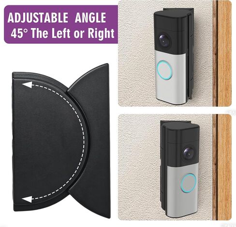 Adjustable Doorbell Angle Mount, 0-45° Anti-Theft Doorbell Mounting Bracket Compatible with Ring Wired Doorbell Plus/Pro (2026 Latest Models) & Battery Doorbell Plus/Pro (2nd Gen) in Kuwait
