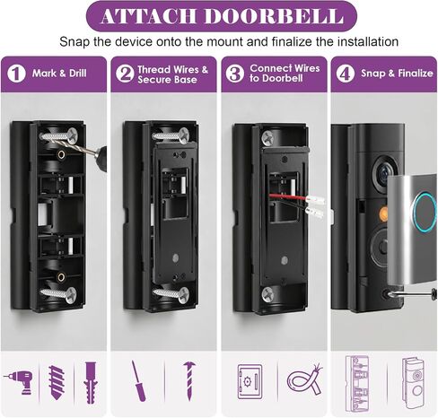 Adjustable Doorbell Angle Mount, 0-45° Anti-Theft Doorbell Mounting Bracket Compatible with Ring Wired Doorbell Plus/Pro (2026 Latest Models) & Battery Doorbell Plus/Pro (2nd Gen) in Kuwait