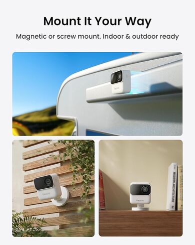 REOLINK Argus MagiCam Security Cameras Wireless Outdoor 1080p, 2 Pack | IR Night Vision, 2.4/5GHz WiFi, AI Detection, Magnetic Mount, No Subscription, IP67, 9-Month Battery Life, Indoor or Outdoor in Kuwait