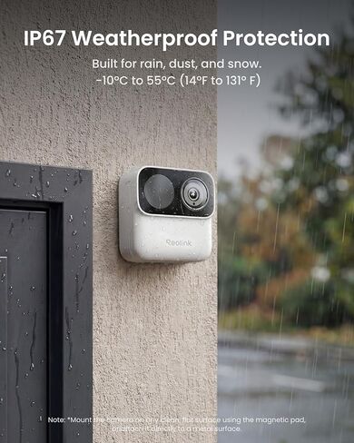REOLINK Argus MagiCam Security Cameras Wireless Outdoor 1080p, 2 Pack | IR Night Vision, 2.4/5GHz WiFi, AI Detection, Magnetic Mount, No Subscription, IP67, 9-Month Battery Life, Indoor or Outdoor in Kuwait