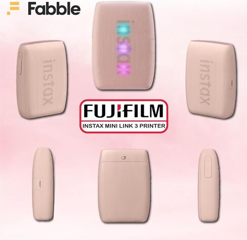 Fujifilm Instax Mini Link 3 Smartphone Printer – Rose Pink Bundle with a Protective Case, Twin Pack Instant Film (20 Sheets), Hanging Photo Frames, and Premium Microfiber Cleaning Cloth in Kuwait