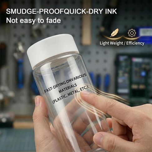 ET21 Handheld Inkjet Printer, Portable Inkjet Coder with 12.7mm W6900k Ink Cartridge, Ergonomic Handheld Printer for Packaging, Batch Coder for Bottle, Metal, Wood, Curved Surface Printing | Portable Inkjet Coder– Ergonomic Batch Coder, Prints on Bottle,  in Kuwait