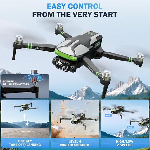 4K GPS Drone with 5.7" FPV Touchscreen, 100-Min Flight, Auto Return, Follow | Beginner Mode, Long Range Transmission, Foldable RC Quadcopter with 2 Batteries, Ideal for Adults, with 4K Camera in Kuwait