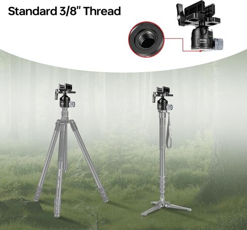 Manbily Carbon Fiber Tripod with Shooting Rest & 52mm Low Profile Ball Head for Hunting, Shooting and Outdoors, 32mm Tube, Max. Load 55lbs/25kg in Kuwait